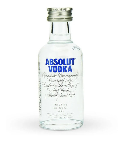 Miniatura Vodka Absolut 50ml Mini Garrafa Original E Lacrado