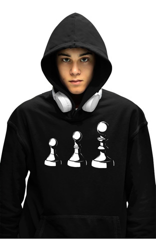 Sudaderas C/capucha Para Caballero D/ajedrez Personalizadas
