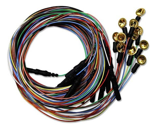 Pack De 10 Cables Para Eeg (electroencefalografia) Gold Cups