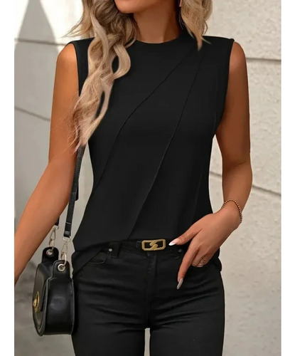 Camiseta Sin Mangas Con Cuello Redondo - Chaleco De Verano P