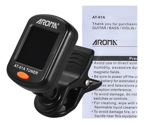 Afinador De Violín Aroma Lcd Tuner At-01a Para Guitarra Crom