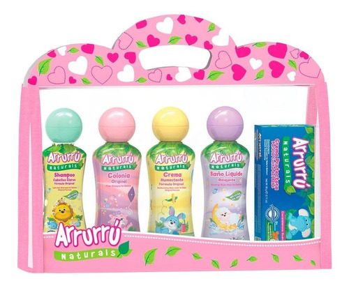 Kit De Aseo Arrurru Naturals Para Bebe Rosa