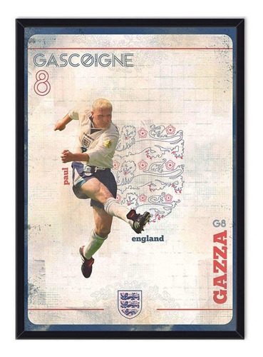 Cuadro Enmarcado - Poster Paul Gascoigne - Fútbol 