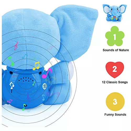 STEAM Life - Juguetes para bebés de 0 a 12 meses, elefante de peluche  musical con luces para recién nacidos y bebés de 6 a 12 meses, niños y  niñas