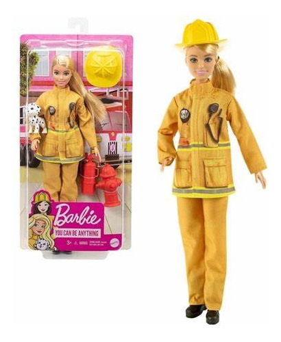 Muñeca Barbie Quiero Ser Bombero Mattel Original 