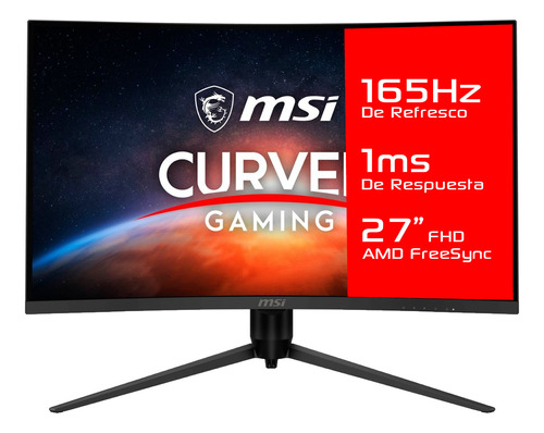 Monitor Gamer Msi 27 Optix G271cp 165hz Curvo 1ms Fhd Va (Reacondicionado)