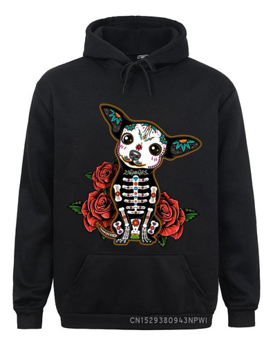 Sudaderas Con Capucha Chihuahua Día De Los Muertos Perro Del