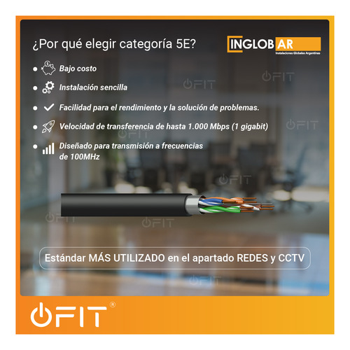 Imagen 3 de 10 de Cable De Red Ftp Blindado Inglobar Bobina 305mts Exterior Cat 5e Full