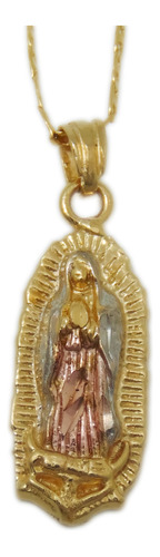 Medalla Virgen De Guadalupe Bulto 3 Cm Oro Laminado