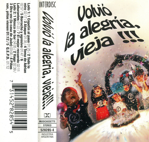 2 Minutos - Volvió La Alegría, Vieja!!! (cassette)