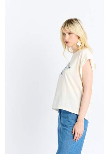 Remera Mujer Manga Corta Estampada Algodon Canchera Comoda