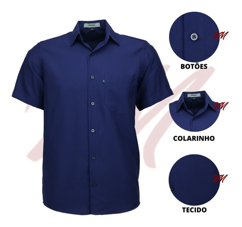 Imagem 5 de 6 de Kit 3 Camisas Masculina Não Amassa C Bolso Otimo Present 440