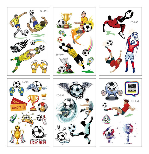 Konsait - Tatuajes De Balón De Fútbol Para Niños, Transferen