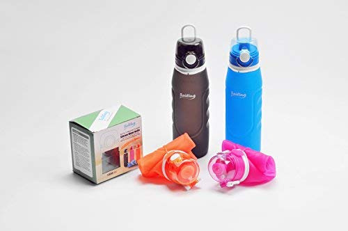 Botella De Agua Plegable De Silicona 1000 Ml, Tapa Giratoria