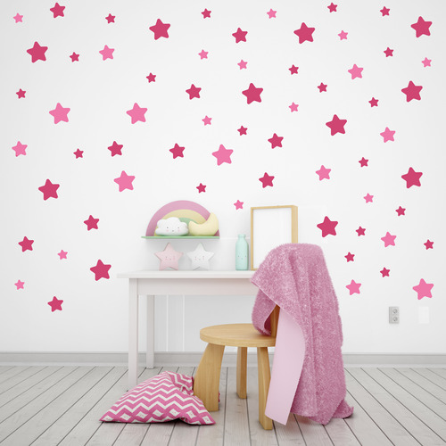 Vinil Decorativo Infantil Plantilla Estrellas Multicolores