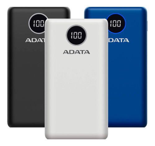 Adata Power Bank Cargador Portatil Celular P20000qcd Colores Color Negro