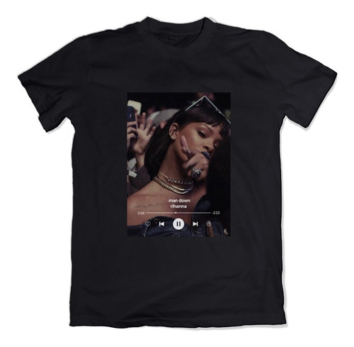 Camiseta Unissex Rihanna Man Down Música Cantora Pop Blusão
