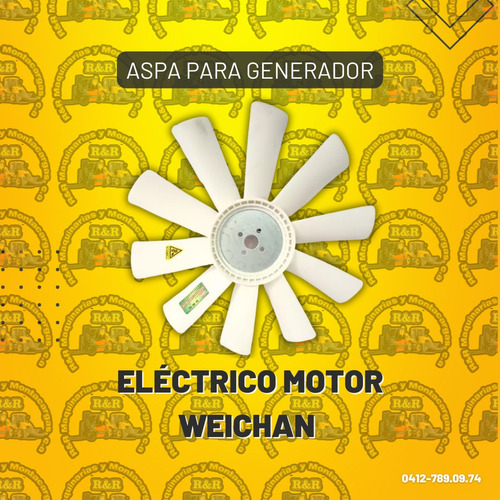 Aspa Para Generador Electrico Motor Weichan