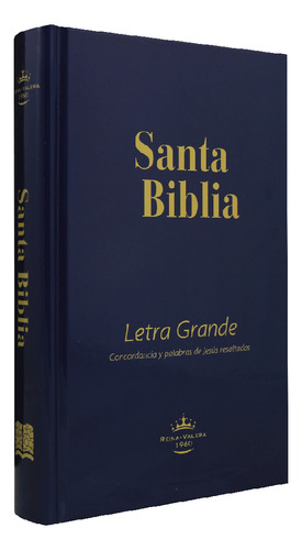 Biblia Rvr1960 Mediana Letra Grande Tapa Dura Azul 12pt