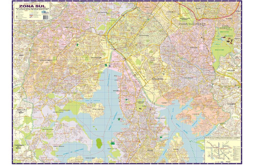Mapa Zona Sul São Paulo Região Politico Ruas Rotas Poster Ge