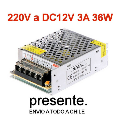 3x Fuente De Poder 12v 3a 36w Cintas Led Cámaras