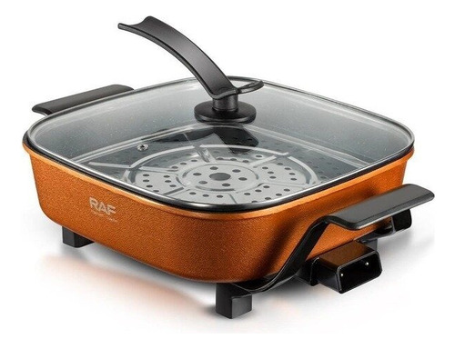 Panela elétrica a vapor antiaderente 1350w 7,0 l Raf Cor Laranja Frequência 50hz-60hz
