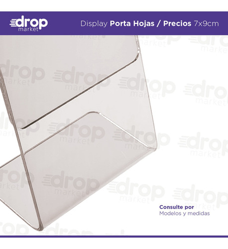 Imagen 5 de 10 de Porta Precios Nombre Acrílico Menú Mesa Escritorio 7x9 X50u