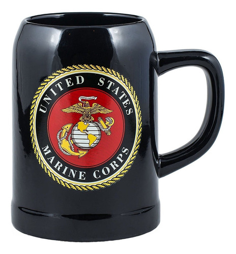 United States Marine Corps Decal Logo Black 16.9 Onzas St