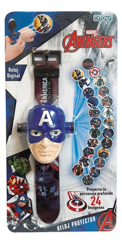 Reloj Proyector Infantil Capitan America Marvel 2541