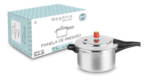 Panela Pressão Em Alumínio Polido 7,5 L Begônia
