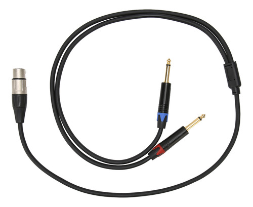 Cable Hembra Doble De 6,35 Mm A Xlr Para Micrófono, Chapado