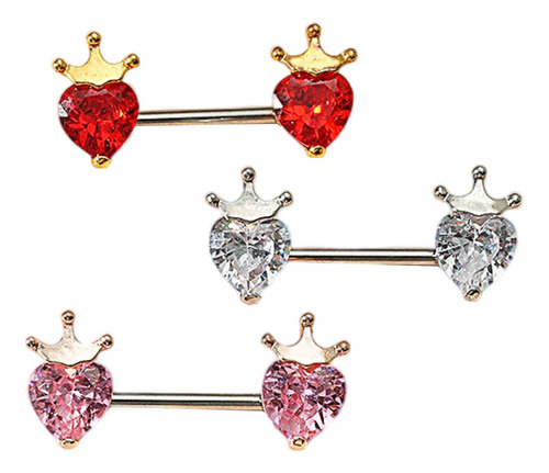 Anillos Joyería Pezón Barbells En Forma De Corazón De Crista