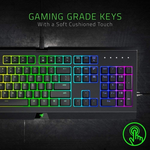 Teclado gamer Razer Cynosa Chroma QWERTY inglés US color negro con luz RGB