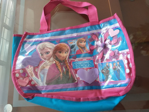 Imagen 2 de 3 de Cartera O Bolso Para Niña De Colores Con Imagenes De Frozen