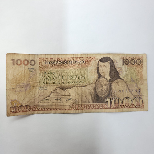 Billete De 1000 Pesos Antiguo 1985 Sor Juana