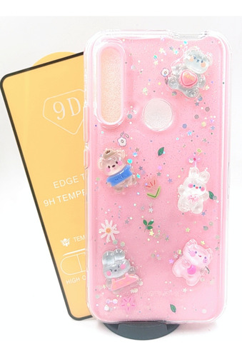 Case Panda  + Mica Cristal Para Huawei Y9 Prime 2019