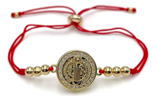 Pulsera De Protección De Medalla De San Benito Mujeres...