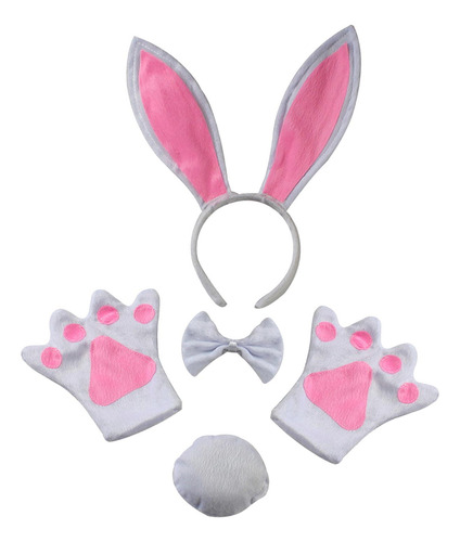 4x Bunny Costume Set Diadema Con Orejas De Conejo Ligero