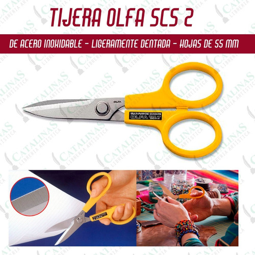 Tijera Olfa Cuchilla Dentada Fina Modelo Scs - 2 Microcentro