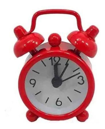 Mini Relógio Despertador M Vermelho Com Alarme