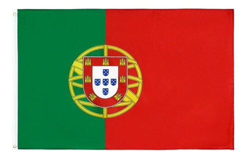Bandera de tela de doble cara de Portugal con mástil y pared