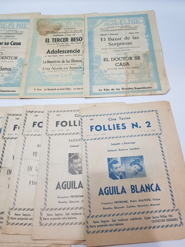 Imagen 10 de 10 de Antiguos Programas Cine 1940 Lote X 52 Roca Unión Mag 56761