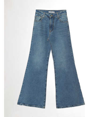 Jean Semi Oxford Mujer Rigido Tiro Alto Infoestilos