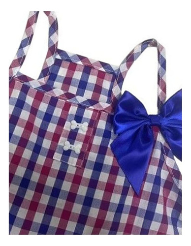 Vestido A Cuadros Para Mascota (cachorra) Zoopet Azul Cuadros