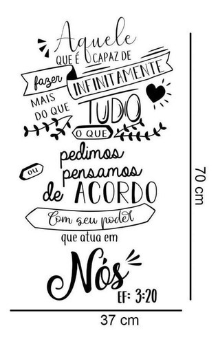 Adesivo De Parede Efésios 3:20 - Atenção As Medidas
