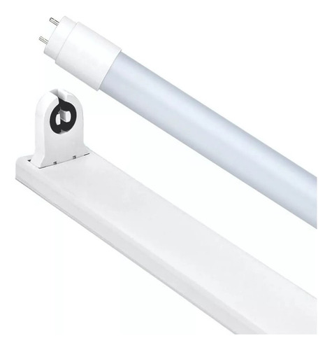 Lampara Liston G13 + Tubo Led T8 9w 60 Cm Pack 20 Blanco