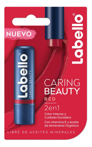 Bálsamo Labial Labello Caring Beauty Color Red 4.8g