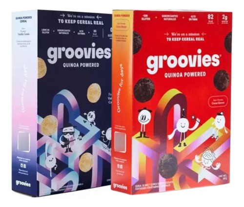 2 Pack Cereal Groovies Quinoa S/gluten Vanilla Y Cocoa 500g