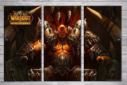 Cuadro World Of Warcraft Orgrim 90x57 Cm En Lienzo Canvas
