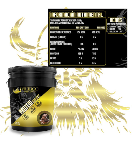 Proteína Whey Hidrolizada Isolate Vikingo 5kg Varios Sabores Chocolate